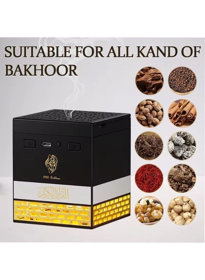 Oud Bukhoor Latest 3-in-1 Quran Cube Speaker + Azan Clock + Electric Bakhoor Burner - HD Sound Bluetooth Quran Speaker Oud Holder - Image 5