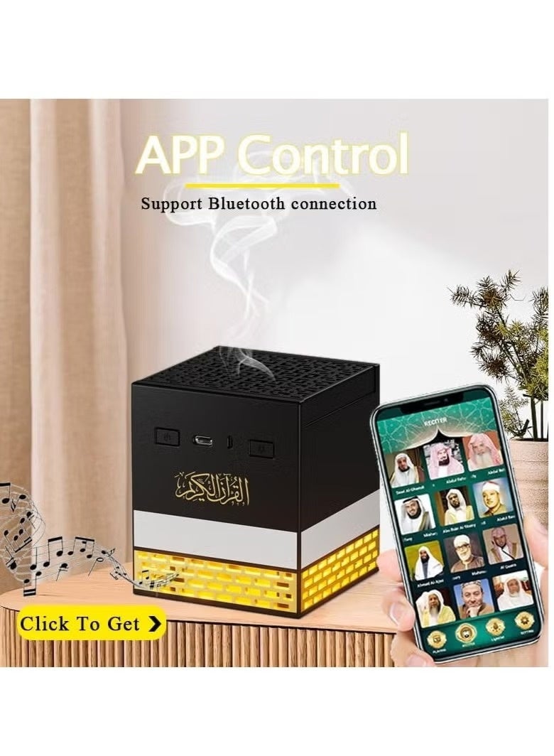 Oud Bukhoor Latest 3-in-1 Quran Cube Speaker + Azan Clock + Electric Bakhoor Burner - HD Sound Bluetooth Quran Speaker Oud Holder - Image 4