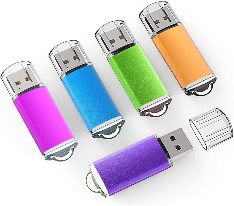 K&ZZ 4GB USB Flash Drive 5 Pack USB 2.0 Memory Sticks Flash Drives Easy-Storage 4G Thumb Drive Gig Stick Zip Drive Pen Drive, Multicolored - Image 1