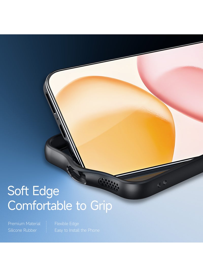 دوكس دوتشيز جراب ايمو دوكس دوكيس شفاف مضاد للاصفرار [غطاء خلفي صلب من البولي كربونات ومن السيلكون ] جراب واقٍ مقاوم للصدمات متوافق مع   Honor 400 (أسود) - Image 2