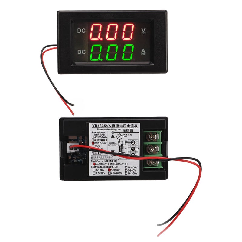 Dual LED Digital Voltage Current Meter 0 300V 50A Ammeter for Solar Battery EV Systems - Image 3