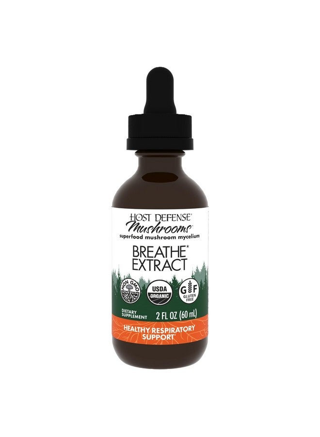 Host Defense Breathe* Extract - Immune & Respiratory Support Mushroom Liquid Supplement - Herbal Lung Health Supplement with Chaga, Reishi & Cordyceps - 2 fl oz (60 Servings)* - Image 1