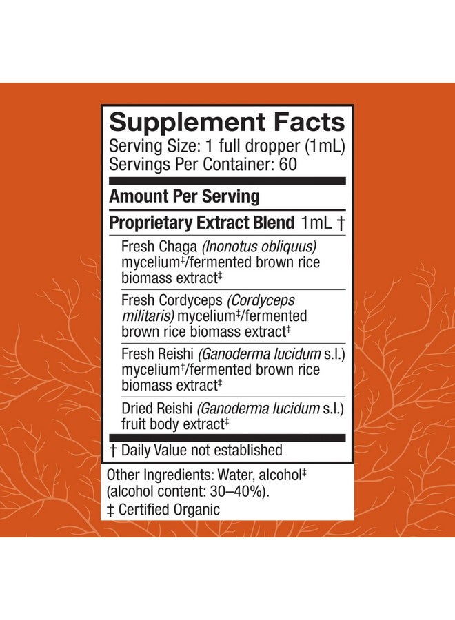 Host Defense Breathe* Extract - Immune & Respiratory Support Mushroom Liquid Supplement - Herbal Lung Health Supplement with Chaga, Reishi & Cordyceps - 2 fl oz (60 Servings)* - Image 2