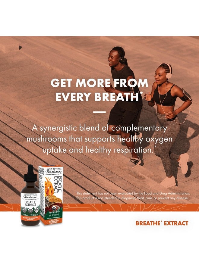 Host Defense Breathe* Extract - Immune & Respiratory Support Mushroom Liquid Supplement - Herbal Lung Health Supplement with Chaga, Reishi & Cordyceps - 2 fl oz (60 Servings)* - Image 3