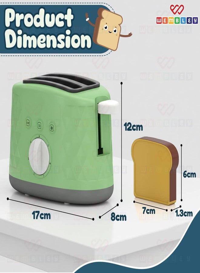 Wembley Mini Chef’s Corner Toaster Toy Set | Pop Up Toaster Kitchen Set for Girls| Toaster with Timer & 2 Simulated Breads | Pretend Play Kitchen Set for Kids Girls & Boys | Gift for Kids Age 3+ - Image 2