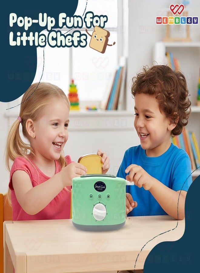 Wembley Mini Chef’s Corner Toaster Toy Set | Pop Up Toaster Kitchen Set for Girls| Toaster with Timer & 2 Simulated Breads | Pretend Play Kitchen Set for Kids Girls & Boys | Gift for Kids Age 3+ - Image 5