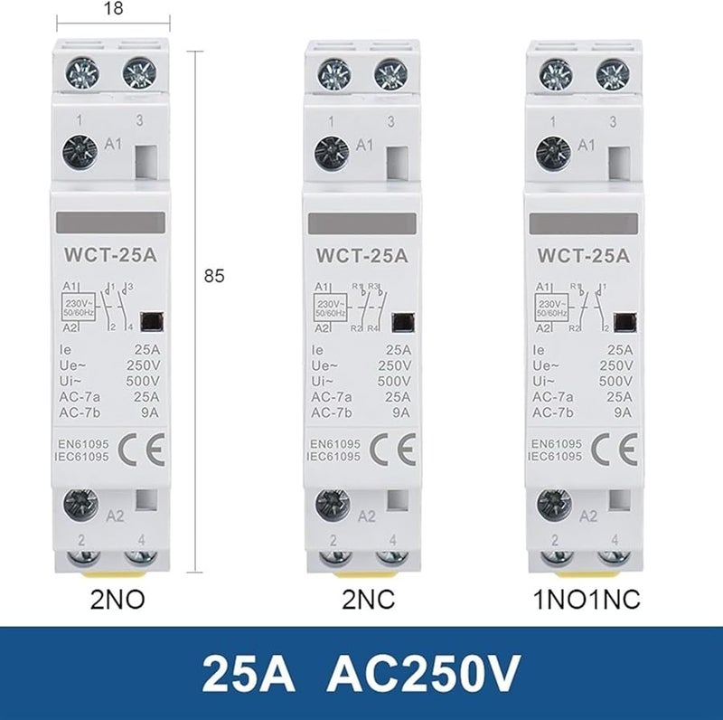 Household AC Contactor DIN Rail Mount 63A 220V 1NO1NC 2P 2NO2NC 4P - Image 3