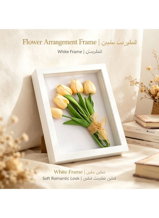 Deep Shadow Box Picture Frame, Solid Wood, for Dried Flowers, Memorabilia, Photos, Wall Mount & Tabletop, White/Walnut/Black - Image 5