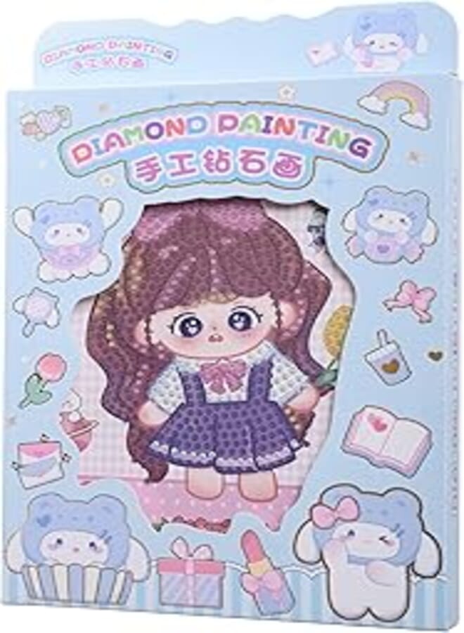 Cute Girl Framed Diamond Painting Craft Kit - Multicolor 