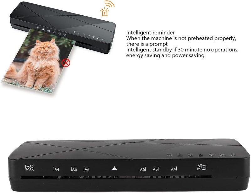 A3 Laminator Machine Fast Preheating 355mm / min Speed 4 Thickness Options Film Release Reminder Versatile for Various Sizes (US Plug AC110-120V) - Image 4