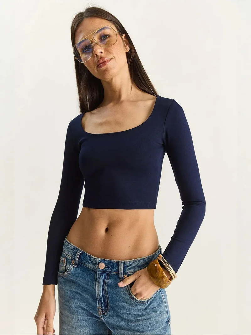 Bianco Lucci LUCCI Basic Crop Top