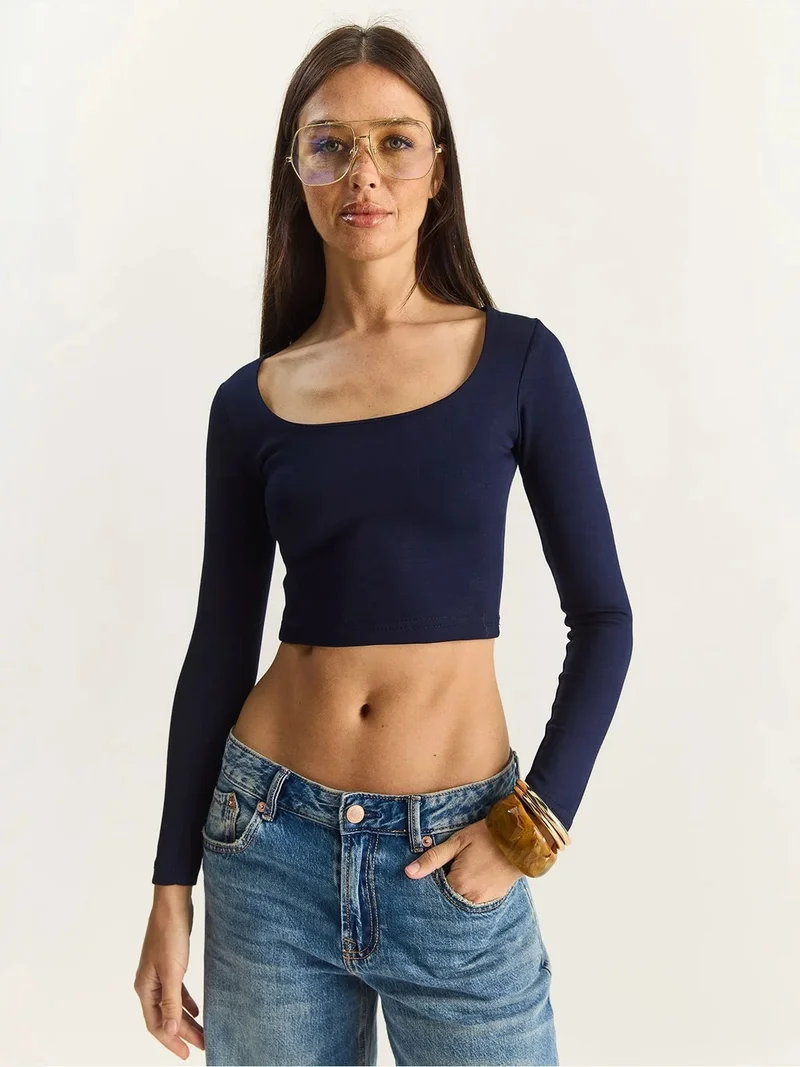 Bianco Lucci LUCCI Basic Crop Top