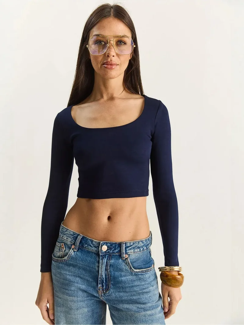 Bianco Lucci LUCCI Basic Crop Top
