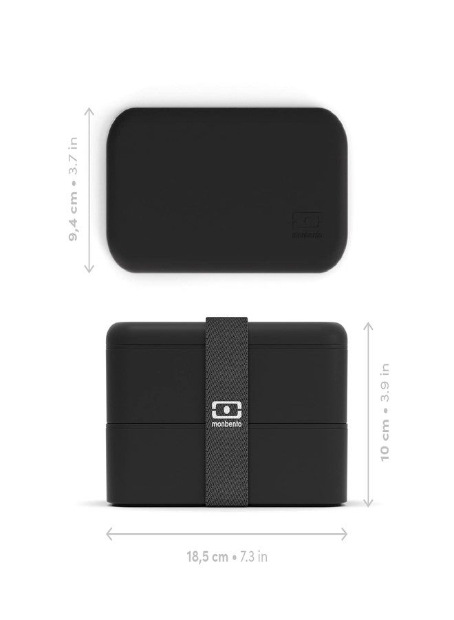 monbento - MB Original Black bento box - 2 tier leakproof lunch box for work/school lunch packing and meal prep - BPA free - Food grade safe food containers - Image 2