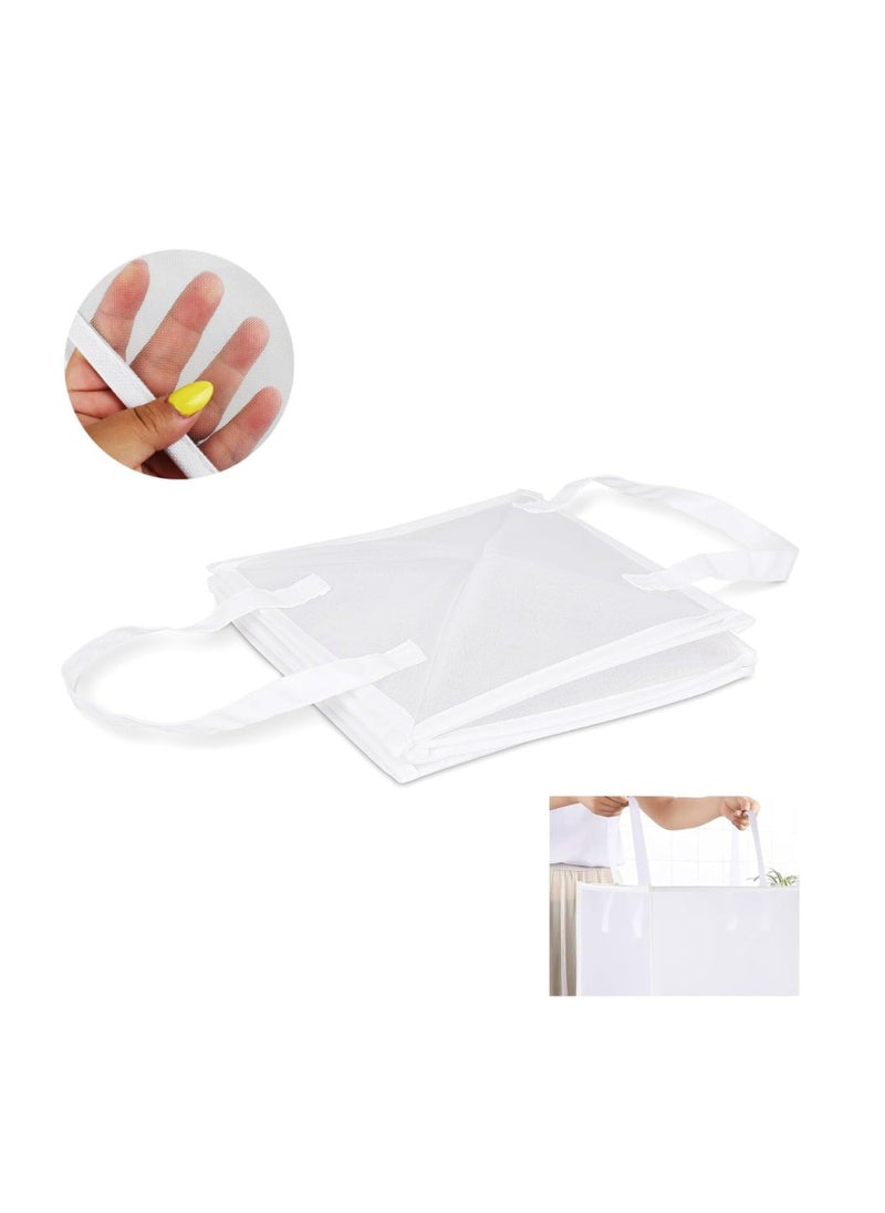 TYCOM Popup Laundry bags Hamper with Handles Portable Durable Collapsible Storage Easy Folding Pop Up Clothes Hampers Basket Foldable for Kids Room College Dorm or Travel Double White  - Image 4