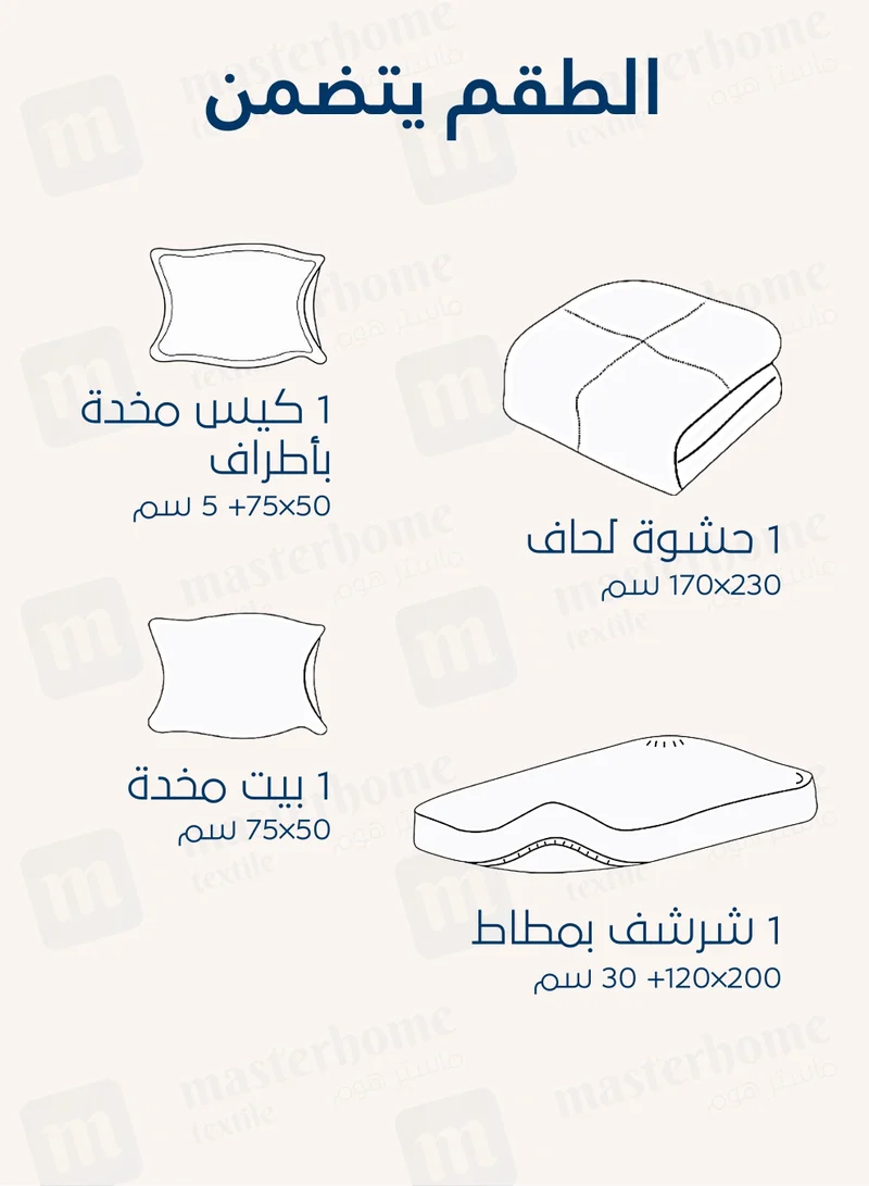 سيد المنسوجات المنزلية مفرش صيفي مفرد من مايكروفايبر، يناسب سرير بحجم 120 سم × 200 سم،  4 قطع، مع الحشوة، سلسلة سيلين