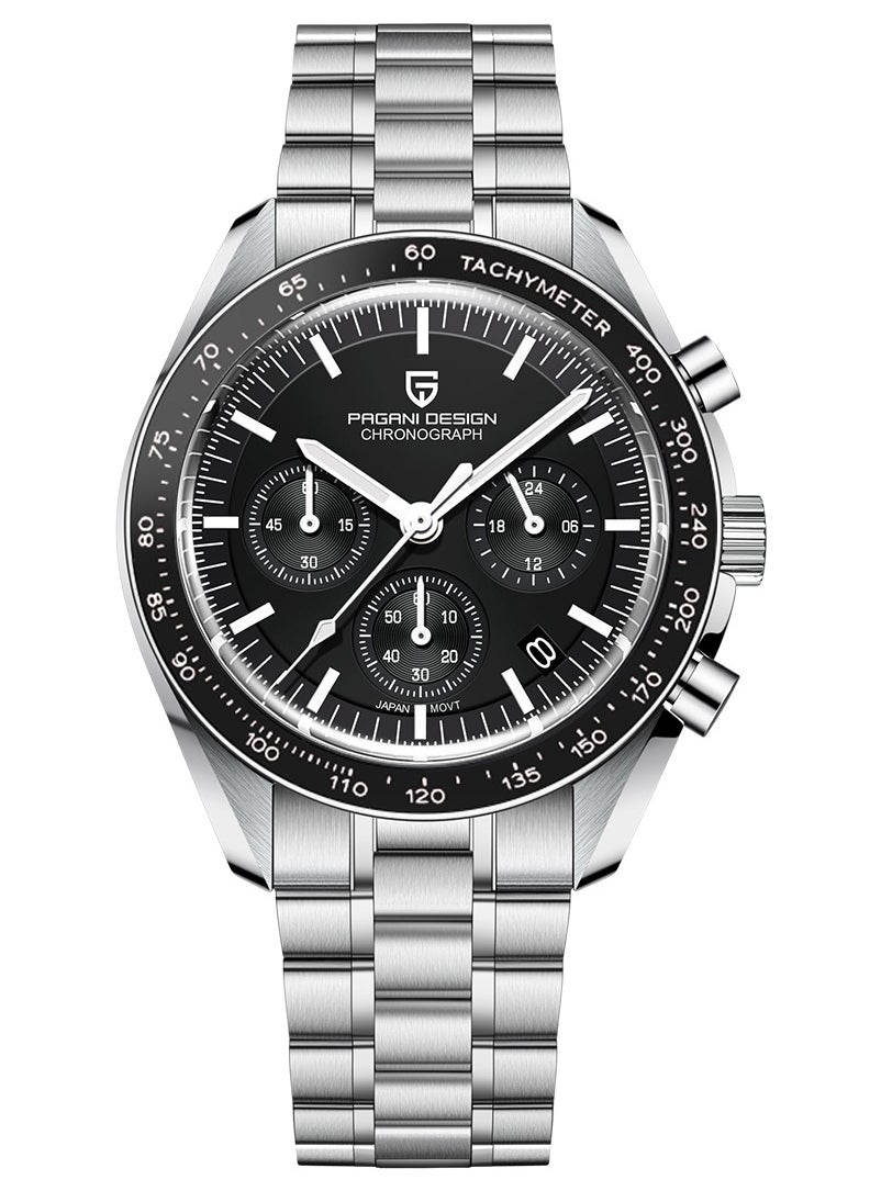 PAGANI DESIGN - Men's Quartz Watches Chronograph Stainless Steel Waterproof Sports Wrist Watch for Men Sapphire Glass PD-1701 - Image 1