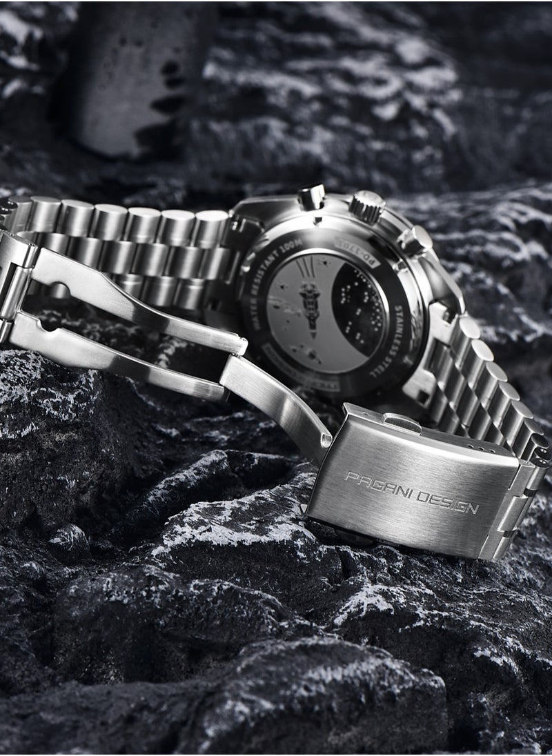 PAGANI DESIGN - Men's Quartz Watches Chronograph Stainless Steel Waterproof Sports Wrist Watch for Men Sapphire Glass PD-1701 - Image 1