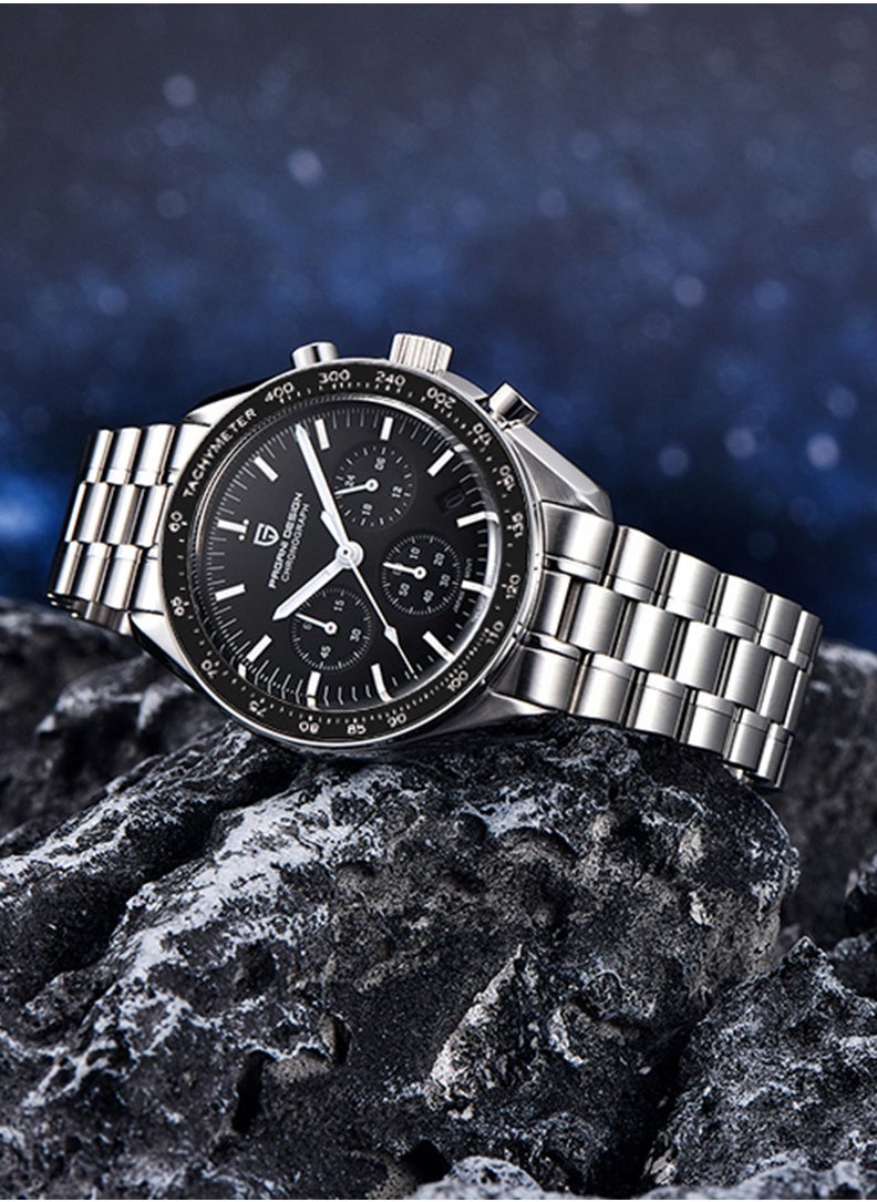 PAGANI DESIGN - Men's Quartz Watches Chronograph Stainless Steel Waterproof Sports Wrist Watch for Men Sapphire Glass PD-1701 - Image 1