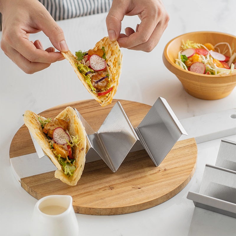 Spot Stainless Steel Mexican Pancake Rack W-Shaped Pancake Rack Corn Roll Rack Taco Holder - Image 4