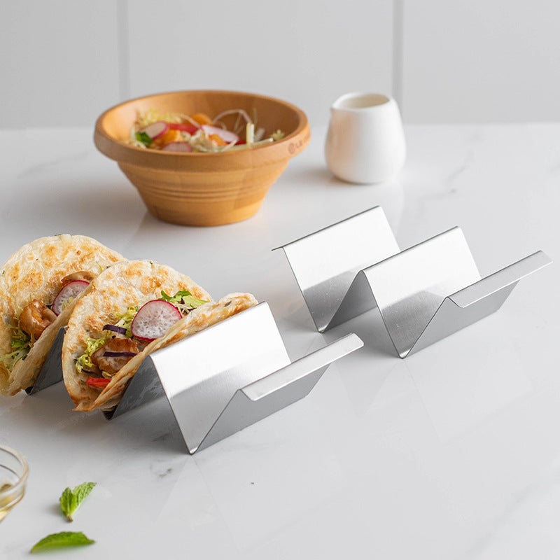 Spot Stainless Steel Mexican Pancake Rack W-Shaped Pancake Rack Corn Roll Rack Taco Holder - Image 2