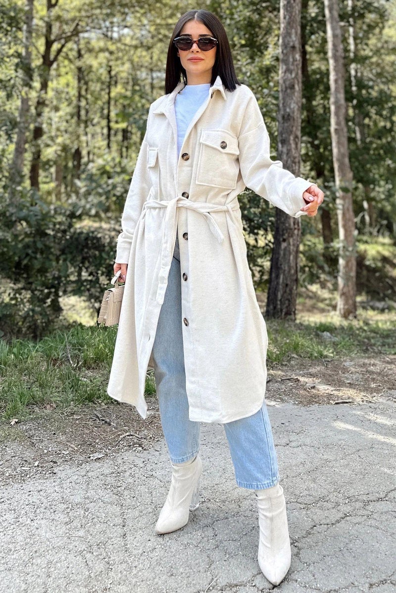 Weshaya Coat Women Ecru - Image 1