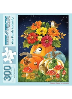 Bits and Pieces – 300 Piece Jigsaw Puzzle for Adults – Autumn Charm - Fall Pumpkins Woodland Creatures Jigsaw Puzzle by Artist Jane Maday, Completed Puzzle Size: 18" x 24"  - Image 2