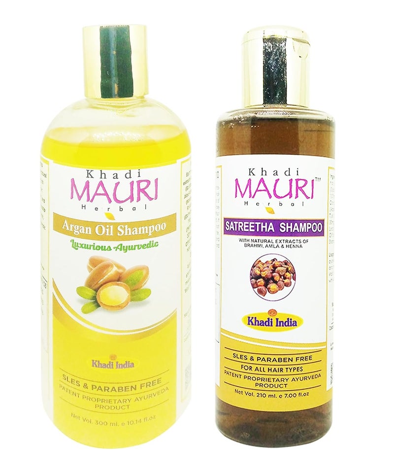 Khadi Mauri Argan Satritha Shampoo Pack of 2 510ml - Image 1