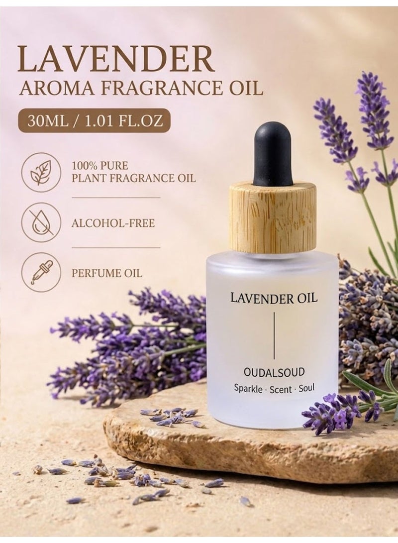 أود أل سعود قطعة واحدة من زيت عطري برائحة اللافندر 30 مل إجمالاً/زيت عطر نباتي نقي 100%/خالي من الكحول/زيت عطر/زيت علاج عطري/للمرطب والناشر - Image 1