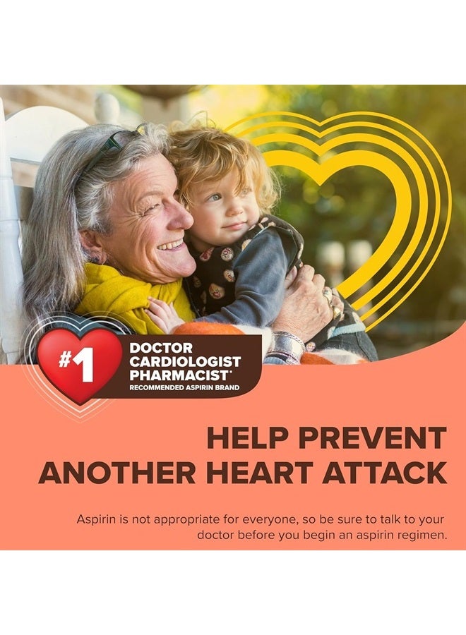 BAYER Aspirin Low Dose 81 mg Chewable Tablets, Pain Reliever, Orange Flavored, 216 Tablets (6 Pack) - Image 3