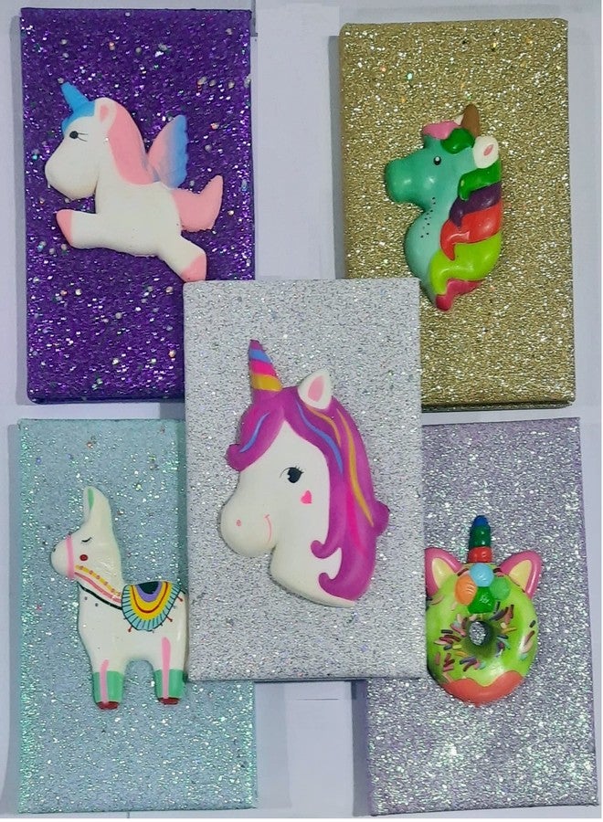 IndusBay® Soft Embossed Unicorn Glittery Diary Notebook Birthday Return Gift for Kids Girls, 1 Piece, Assorted Design - Image 1