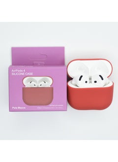 Suitable For Apple Airpods 4 Wireless Bluetooth Headset Silicone Protective Case Anti-fall Storage Bag Liquid Split-Color:Deep Red-Applicable Models:Airpods 4