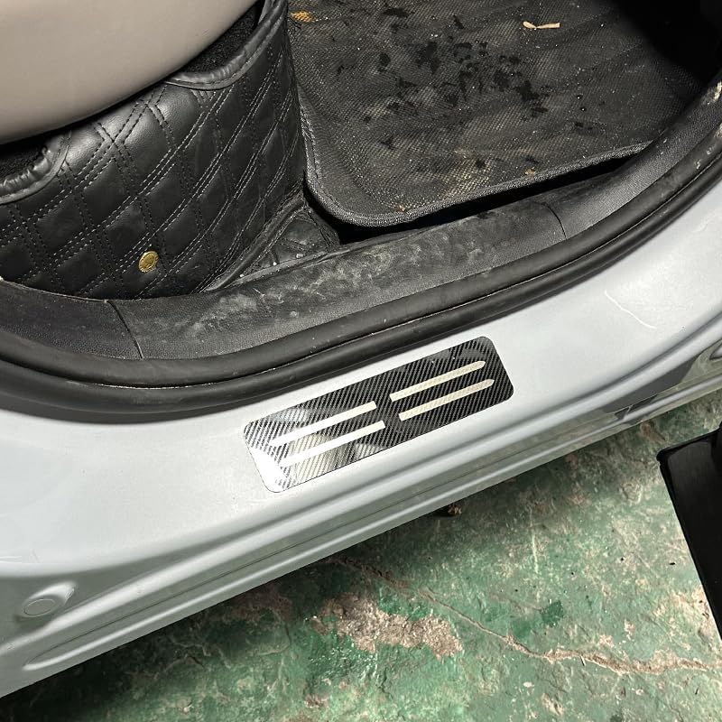 4PCS Door Sill Guard for Kia Rio 2000–2025 2026 JB/BC,Stainless Steel Scuff Plate,Door Entry Threshold Protector,Anti-Wear Trim,Anti-Scratch Step Plate Guard,Car Accessories,B-Carbon Fiber Normal B-Carbon fiber - Image 1