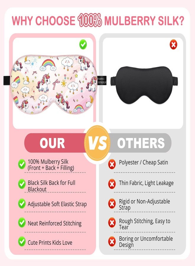 spacepower Kids Silk Sleep Mask: 100% Mulberry Silk Eye Mask with Adjustable Strap, Cute Sleeping Blindfold for Boys Girls Teens, Soft & Lightweight Eye Shade for Travel, Nap, Bedtime (Pink Horse Style) - Image 4