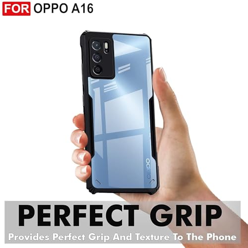 SHINESTAR Oppo A16 Back Cover Case | Ultra Thin 360 Degree Protection Crystal Clear Tranparent Bumper Back Cover Case for Oppo A16 - Black - Image 3