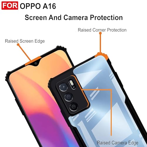 SHINESTAR Oppo A16 Back Cover Case | Ultra Thin 360 Degree Protection Crystal Clear Tranparent Bumper Back Cover Case for Oppo A16 - Black - Image 5
