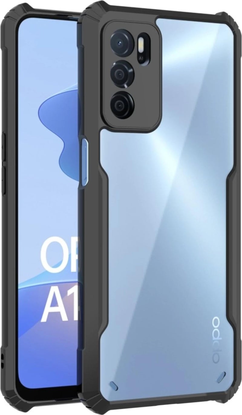 SHINESTAR Oppo A16 Back Cover Case | Ultra Thin 360 Degree Protection Crystal Clear Tranparent Bumper Back Cover Case for Oppo A16 - Black - Image 1