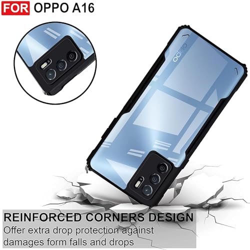 SHINESTAR Oppo A16 Back Cover Case | Ultra Thin 360 Degree Protection Crystal Clear Tranparent Bumper Back Cover Case for Oppo A16 - Black - Image 4