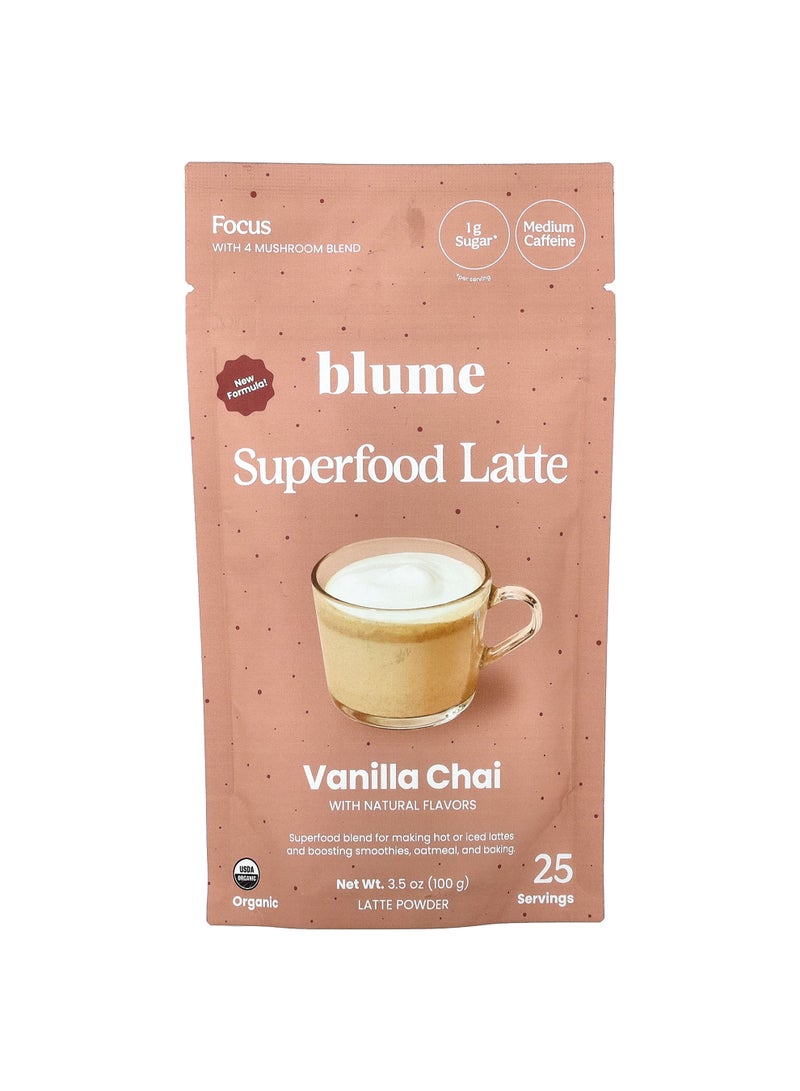 Blume Superfood Latte, Vanilla Chai, 3.5 oz (100 g) - Image 1