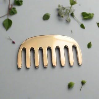 WITSOUL Kansa Comb Massage Tool - kansa Comb for Hair Fall/Growth/blood Circulation & Stress Relief Best for Head Massage (S) - Image 1