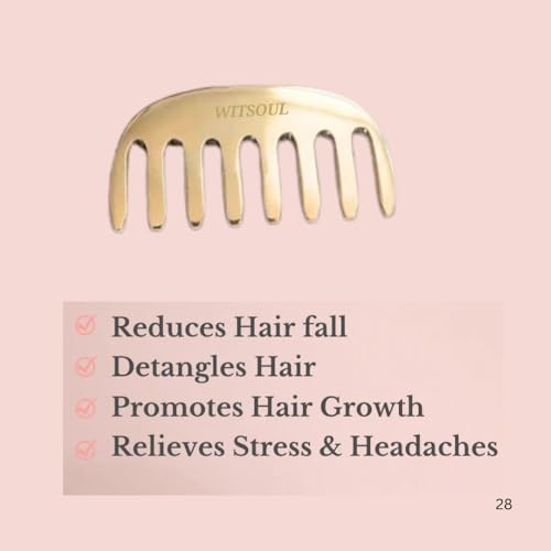 WITSOUL Kansa Comb Massage Tool - kansa Comb for Hair Fall/Growth/blood Circulation & Stress Relief Best for Head Massage (S) - Image 4