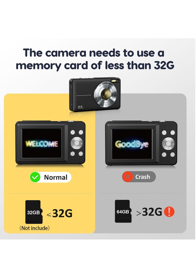 Generic Digital Camera, FHD 1080P Kids Camera 44MP Point and Shoot Digital Camera with 32GB SD Card, 16x Zoom, Lanyard, Small Compact Camera for Kids Boys Girls  - Image 3