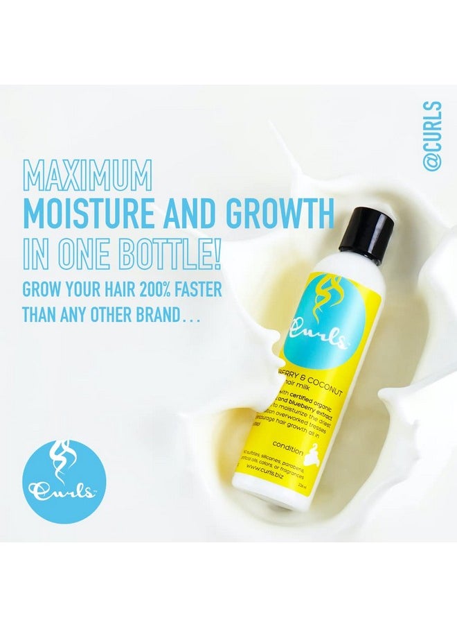 Curls Blueberry Bliss Blueberry & Coconut Hair Milk Leave In Conditioner And Styler Mositurizing & Nourishing For Curly Natural And Coily Hair 8 Fl Oz  - Image 2