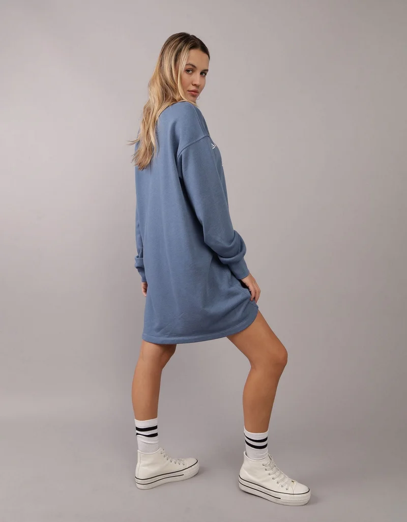 امريكان ايجل فستان ميني من الفليس بتصميم سويت شيرت مزين بطبعات