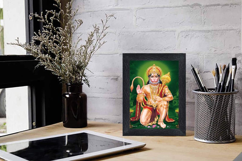 pnf Hanuman Religious Wood Photo Frames with Acrylic Sheet (Glass) for Worship/Pooja(photoframe,Multicolour,6x8inch)-20645 - Image 2