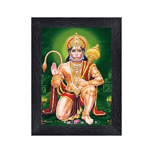 pnf Hanuman Religious Wood Photo Frames with Acrylic Sheet (Glass) for Worship/Pooja(photoframe,Multicolour,6x8inch)-20645 - Image 1