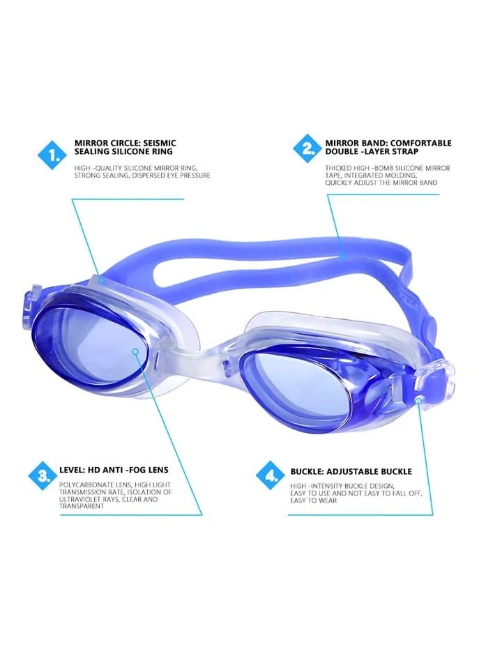 SportQ - Swim Goggles Anti-Fog Leakproof UV Protection Youth Kids Wide Swim Goggles with Adjustable Strap - Image 1