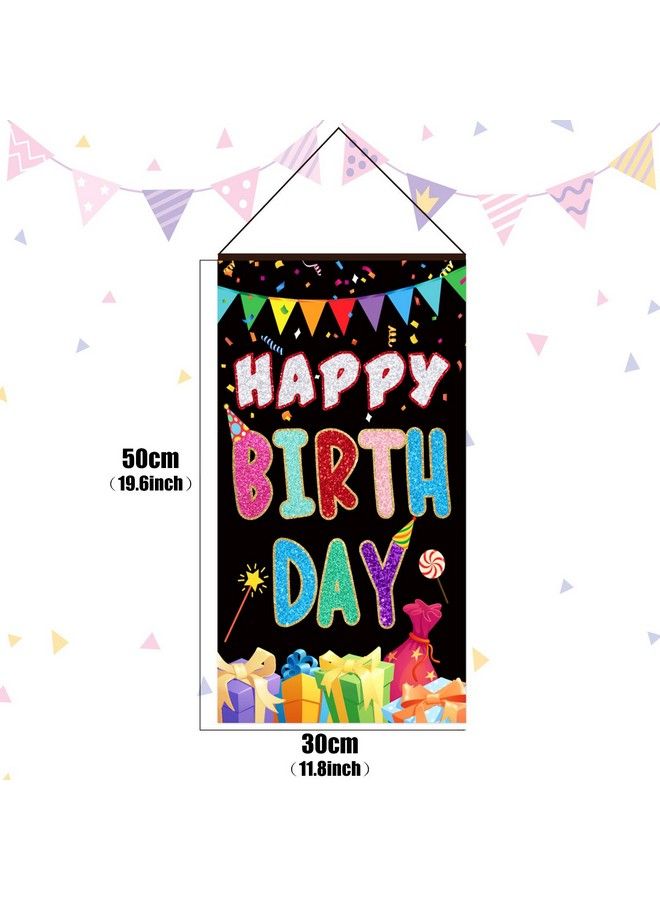 Tatuo Colorful Happy Birthday Sign Birthday Door Hanging Happy Birthday Hanger Birthday Door Banner Wall Decorations Bday Shower Party Supplies Favors For Kids Girls Boys - Image 3