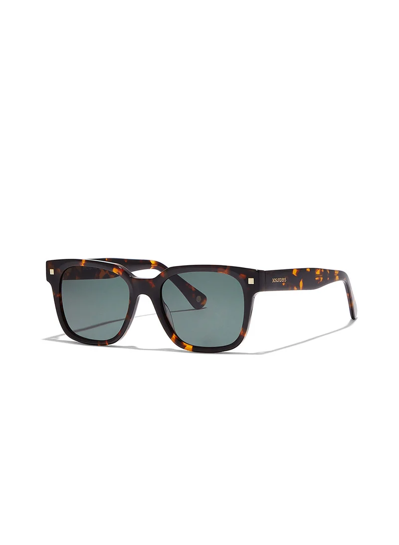 30Sundays Isle,Unisex Sunglasses, Square Sunglasses, UV Protection: UV400 (Tortoise,Green)