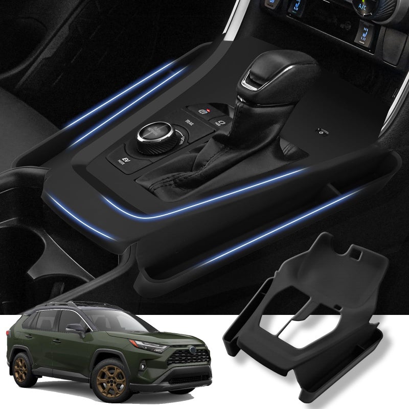 Autorder Silicone Center Console Organizer for 2019-2026 Toyota RAV4 Accessories Seat Gap Storage Box Soft Gear Shift Panel Trim Cover - Image 1